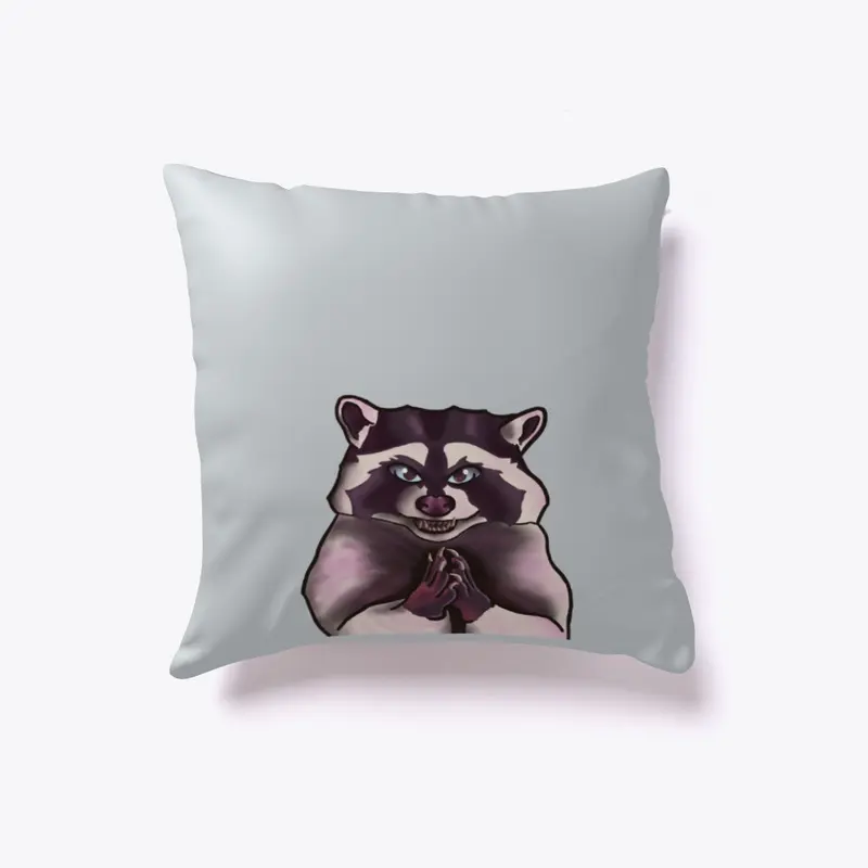 yin yang raccoon pillow